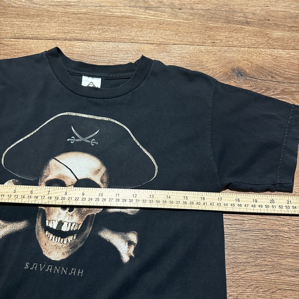 Alstyle AAA Black Pirate Skull Savannah T-Shirt Kids Size L 14/16 - Picture 5 of 6